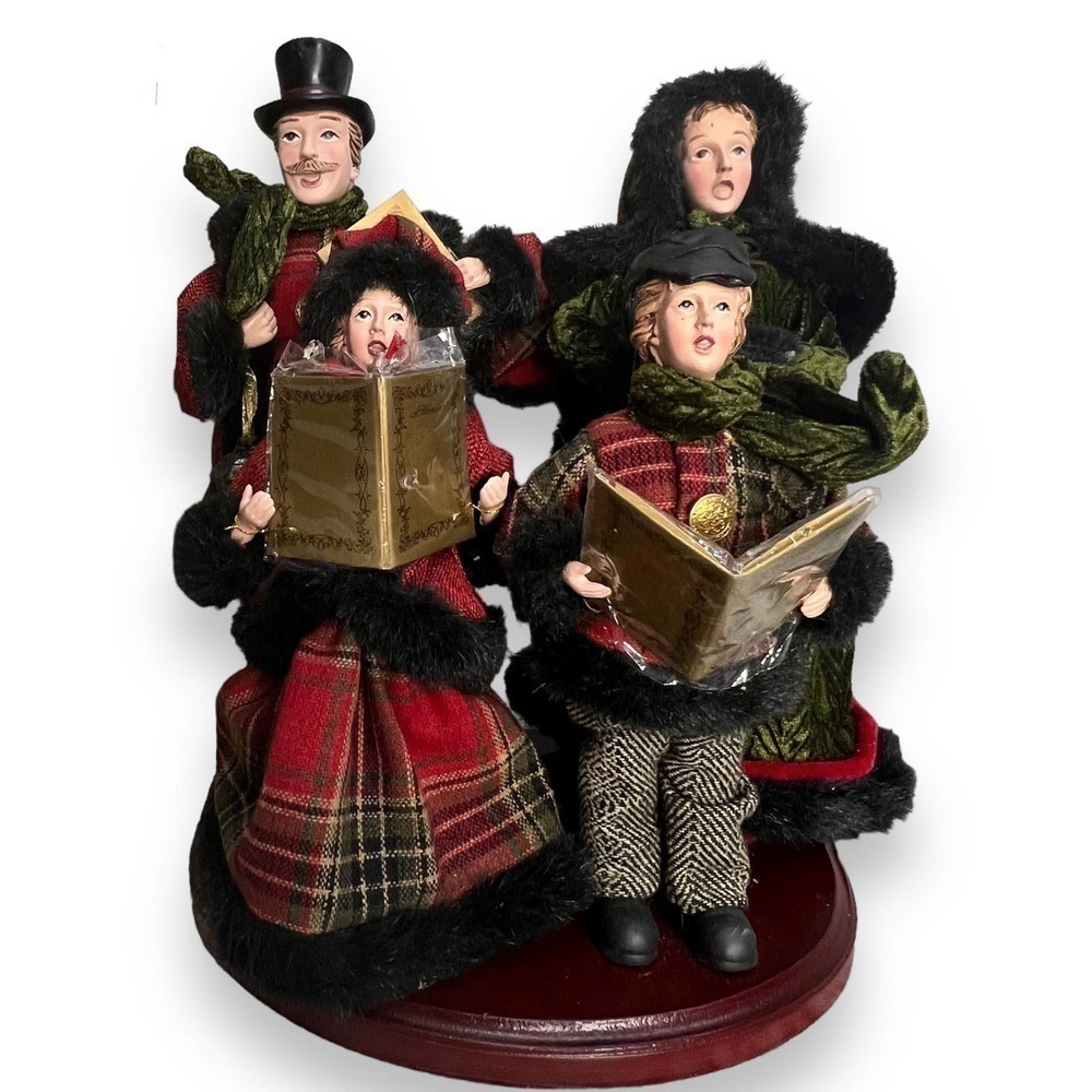 Valerie Parr Hill Dickens Carolers with Stand QVC Holiday Decor